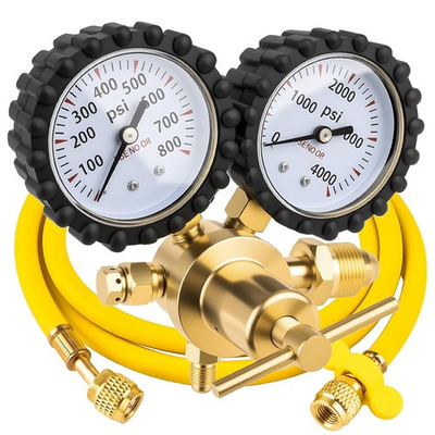 #ad CGA580 Nitrogen Regulator Brass Dual Gauge 0 4000PSI HVAC Purge 1 4#x27;#x27; Flare $35.99