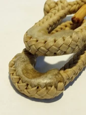 TAN FANCY LACE 10 Plait -Pryor ParaCord Hondo-w/ Bull Rawhide Burner Buckaroo