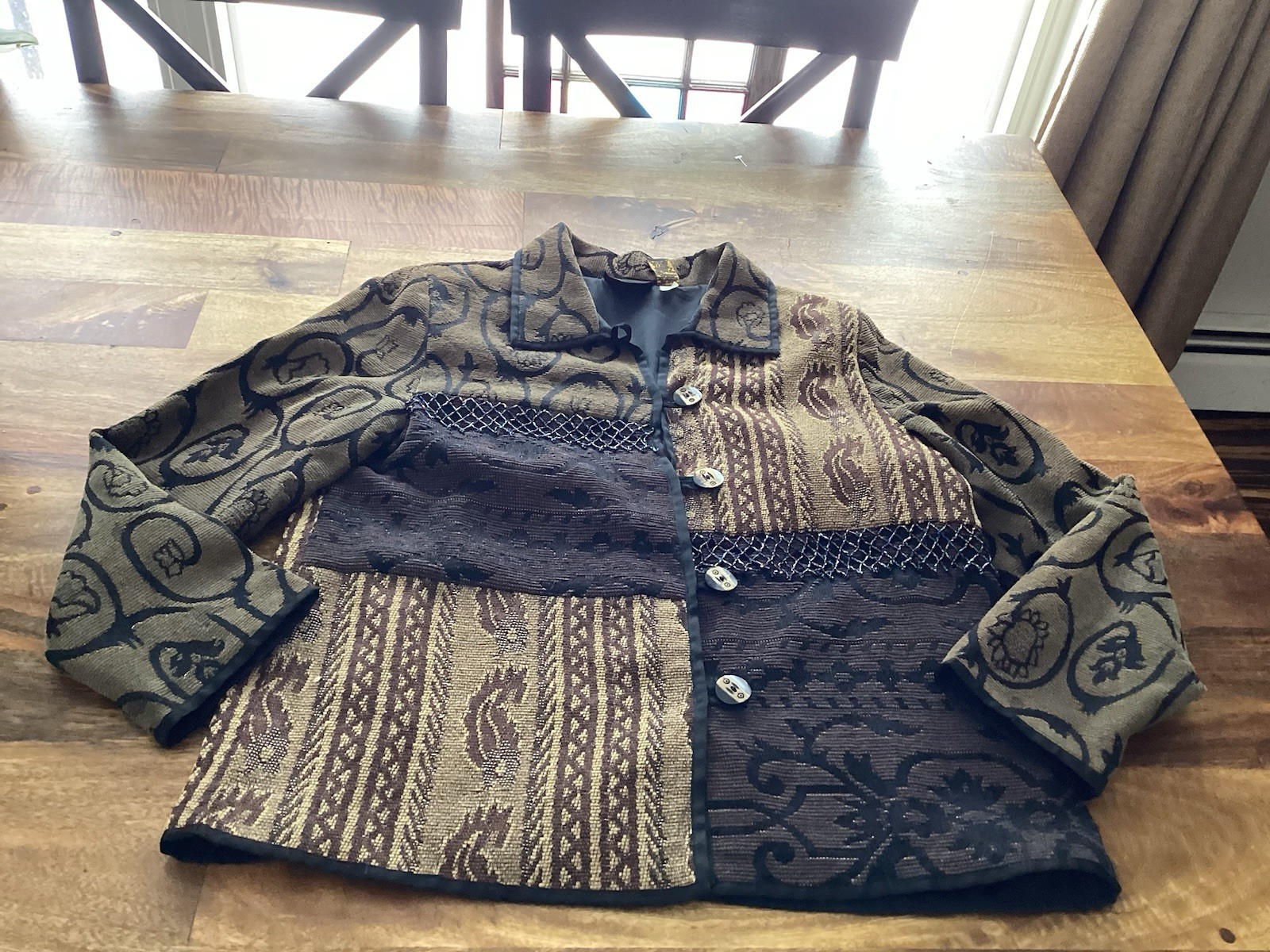 Vintage Allure Patchwork Lined Jacket /blazer Sz L - image 1