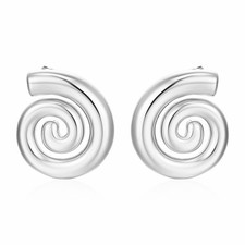 Chunky Spiral Earrings Gold Silver Plated Vintage Statement Thick Spiral Swirl T