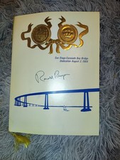 Ronald Reagan 1969 Cornado Bridge Dedication Signed Program