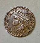 1870 USA INDIAN HEAD CENT sharp mid grade most LIBERTY Scarce