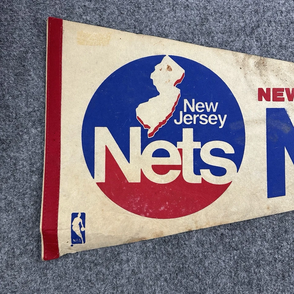 Vintage Original 1970s 1978 NEW JERSEY NETS NBA Basketball 30 X 12 Pennant Flag - Image 2 of 4