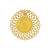 Cavill SilberanhäNger 925 Sterling Damen Vergoldet Bernstein 3,85Ct Rund