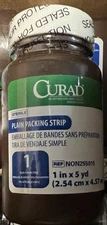 Curad NON255015 Plain Packing Strip - 1" x 5 yd - Free Ship