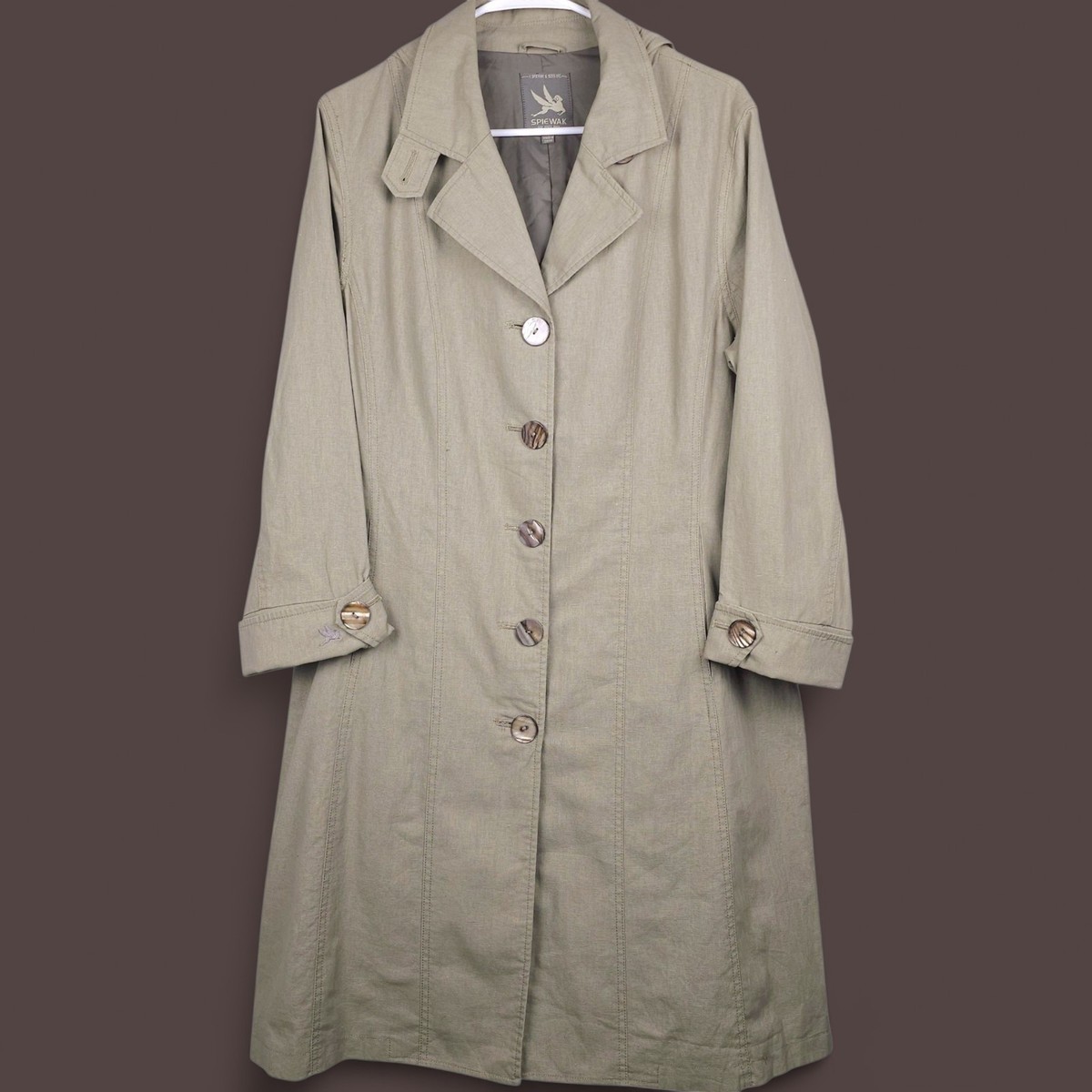 Spiewak Sons Over Coat Jacket Parka Womens L Removable Hooded Long Sleeve