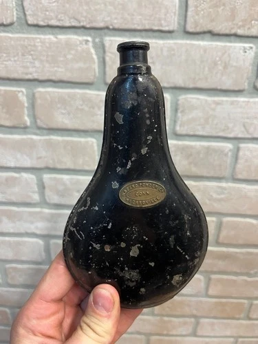 Antique 19th c. Civil War Period Hazard Powder Co Gunpowder Black Powder Flask
