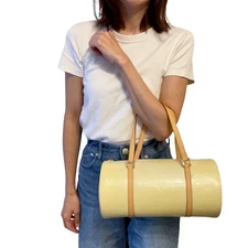 Louis Vuitton Vernis Bedford Papillon Hand Bag Beige Ivory Patent Leather M91007