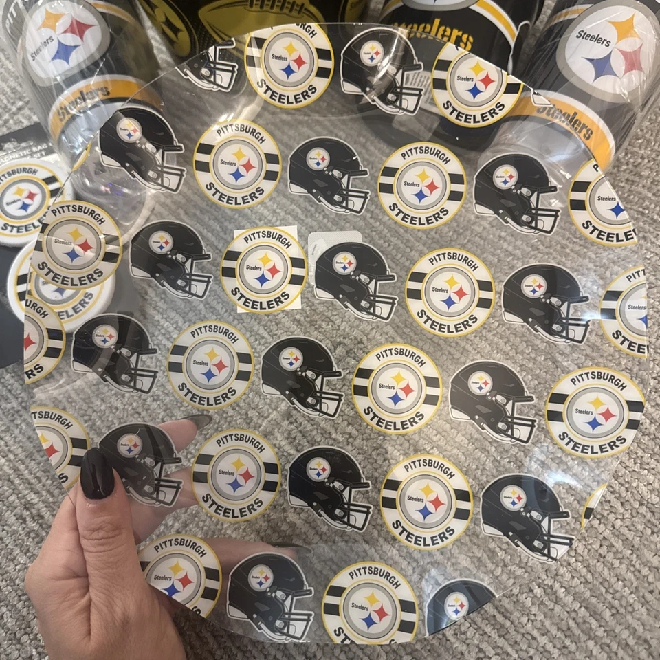 Pittsburg Steelers Magnet, Food Tray, Popcorn/ice Bucket & cups Tailgate Nfl - Image 2 of 4