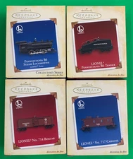 LIONEL - Pennsylvania B6, B6 Tender, Boxcar, & Caboose - Hallmark Ornaments NEW
