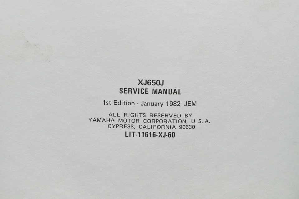Vtg 1982 Yamaha XJ650 J Supplement XJ650 G Shop Service Manual Book Foto 4 de 4