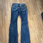 Jeans Shyanne bootcut blu denim ricamato bottoni donna taglia 30 lungo regular