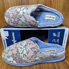 DEARFOAMS Women's Indoor/Outdoor Slippers  Blue Floral