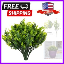 8 Bundles UV Resistant Non-Fading Artificial Boxwood Shrubs - Elegant Greenery