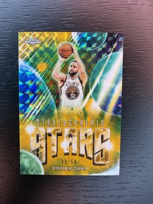 2025-26 Topps Chrome Update Stephen Curry 08/50 Gold Stratospheric Stars