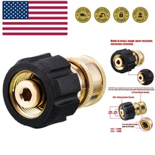 Versatile 3/8 Inch to M22 14mm Adapter for Pressure Washer Guns, Up to 5000 PSI