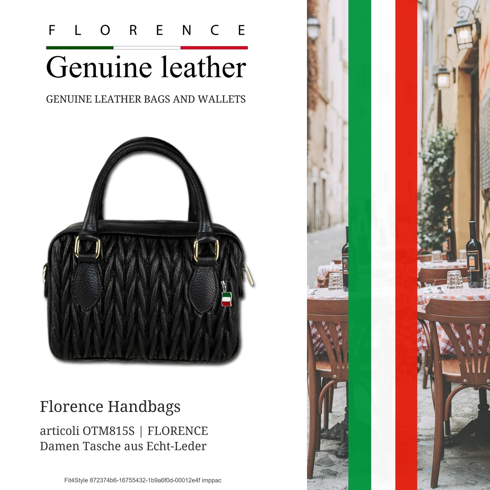 Borsa Da Donna Florence, Borsa A Spalla In Pelle Nera OTM815S foto 6