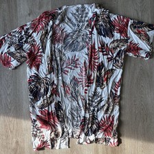Women's Flowy Summer Kimono Cardigans Boho Floral Beach Cover Ups Size Small