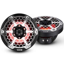 DS18 6.5" Marine Speakers Integrated RGB LED lights 300 Watts Black Hydro Series