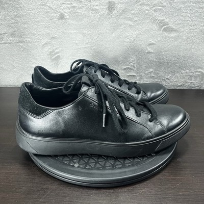 ECCO Men's Size 10-10.5 Black Street Tray Leather Shoes Classic Lace Up GTX