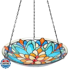 MUMTOP Hanging Bird Bath-Bird Baths for Outdoors - 12 Inch Glass 