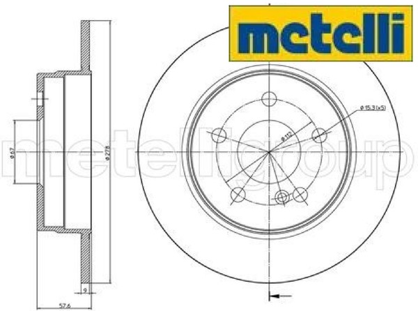 2X Bremsscheibe Metelli 23-0982C 2 Bremsscheiben Hinterachse Hinten-image