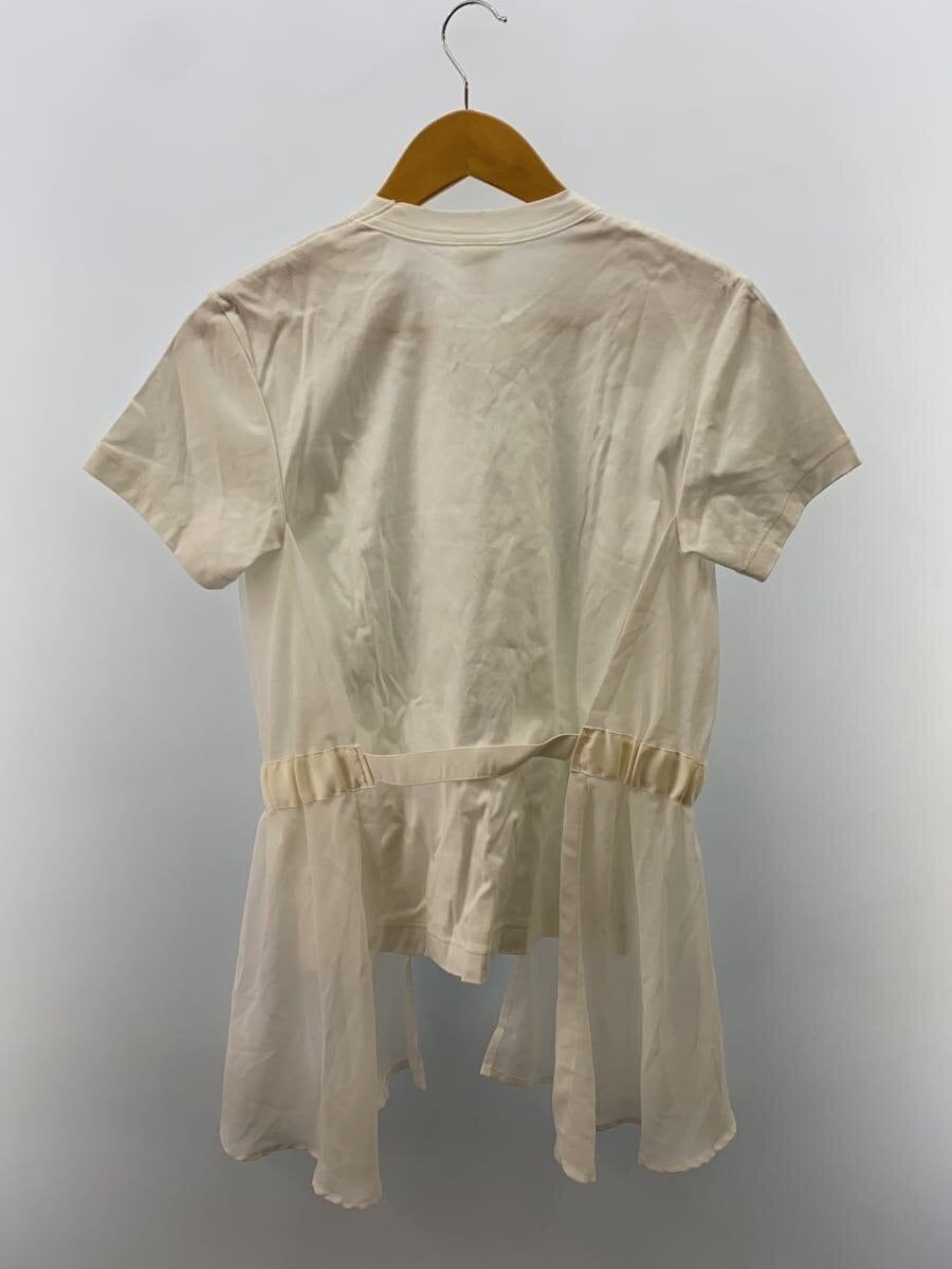 noir kei ninomiya◆Tシャツ/S/コットン/WHT/3E-T002// Noir Kei Ninomiya: Women's Layered Nylon Tulle Skirt T-Shirt