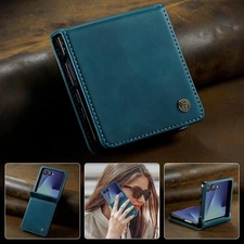 Leather Case For Samsung Galaxy Z Flip7 ShockProof Hinge Protection Case Cover