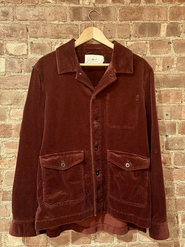 Mr. Porter Corduroy Shirt Jacket Burgundy Red/Brown Men’s XL READ Unlined - product listing photo