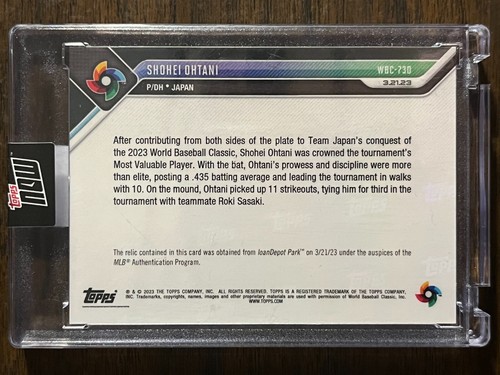 2023 Topps Now #WBC-73D Shohei Ohtani Team Japan Angels BASE RELIC 04/10 RED - 第 2/2 張圖片