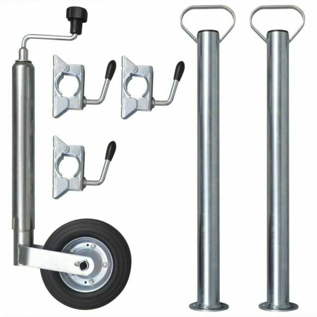 Roue jockey 48mm à haute stabilité avec 3 colliers fendus anti-glissement pour remorques