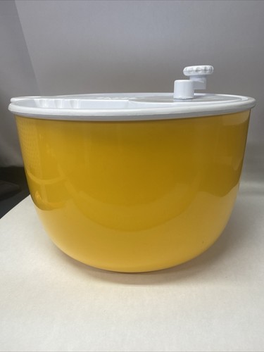 Vtg Copco Large Yellow Salad Spinner White Lid Sam Lebowitz Design #604 USA EUC - Picture 7 of 18