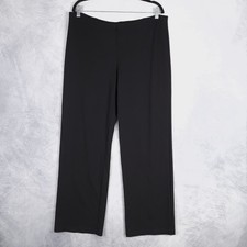 Eileen Fisher Pants Womens Large Black Viscose Knit Pull On Straight Stretch