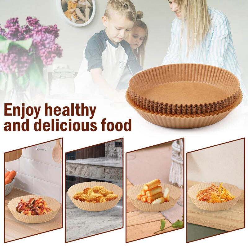 Air Fryer Liners 100/200/400 Pcs Disposable Parchment Paper Liner Non Stick Food Air Fryer Liners 100/200/400 Pcs Disposable Parchment Paper Liner Non Stick Food