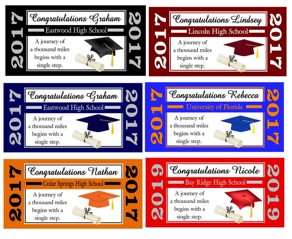 50 RÓTULOS DE GARRAFA DE ÁGUA DE GRADUAÇÃO PARA FAVORES DE FESTA - Classe brilhante de 2025 - Imagem 4 de 4