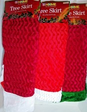 Christmas Tree Skirts Rippled Look Velour 48 inch New Choice trim Color