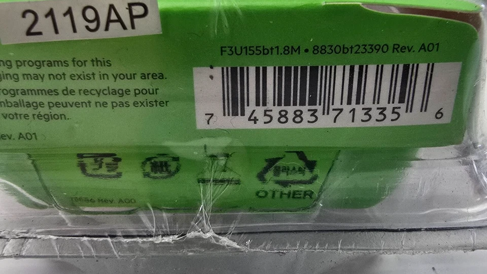 BELKIN F3U155BT1.8M USB 2.0 Mini-B Cable 1.8m (NEW Genuine) - Image 2 of 2