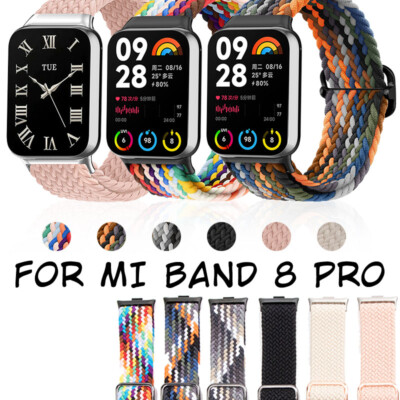 Nylon Weave Watch Band Strap for Xiaomi Band 8 Pro MiBand 8pro Replace Bracelet