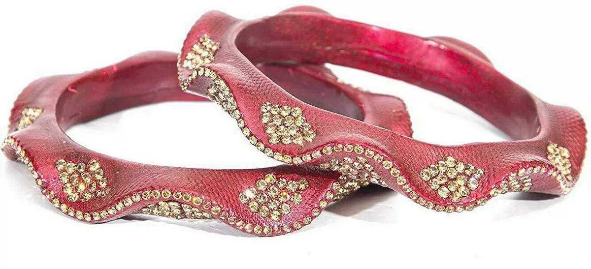 Indian Traditional Fancy Designer Lakh Bangles For Women Set Of 2