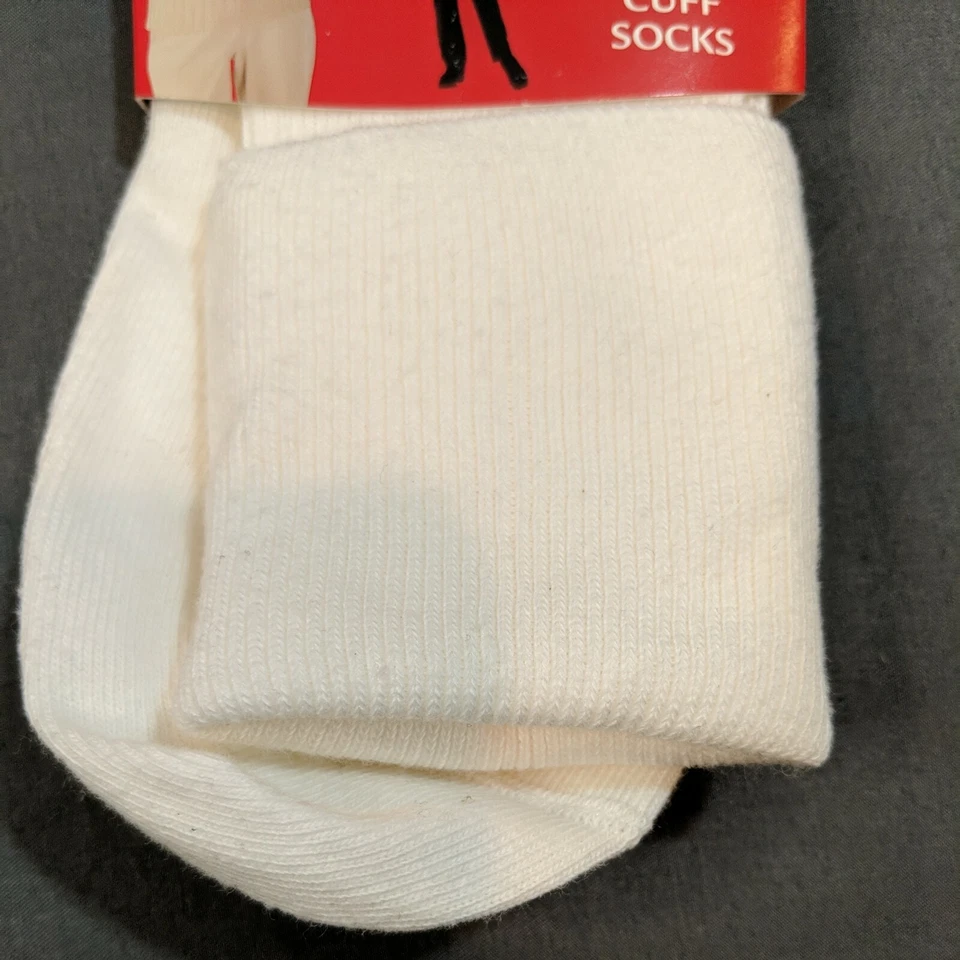 NUEVO CON ETIQUETAS Calcetines Para Mujer Vintage No Nonsense Blancos Hechos en EE. UU. Algodón Nylon Foto 2 de 4