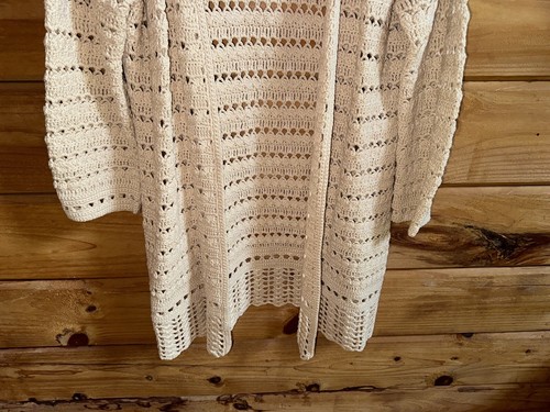 Sigrid Olsen Open Knit Cardigan Sweater Ivory Coastal NWT Women Sz L - Picture 5 of 15