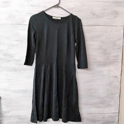 Lark & Ro Three Quarter Sleeve Fit Flare Dress Small