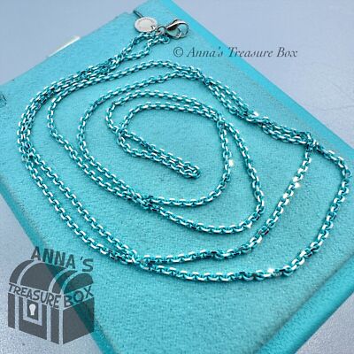 Tiffany & Co. 925 Silver Blue Enamel Sparkler Link 30