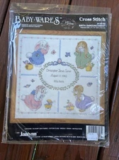 Janlynn Baby Wares Birth Announcement Cross Stitch Kit #136-03 14x14 inches New