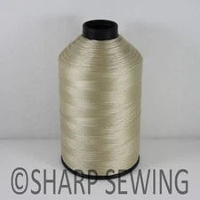 CREAM 8 OZ (N10 (9); 2800 YARDS) CONE #69 BONDED NYLON THREAD SEW LEATHER CANVAS