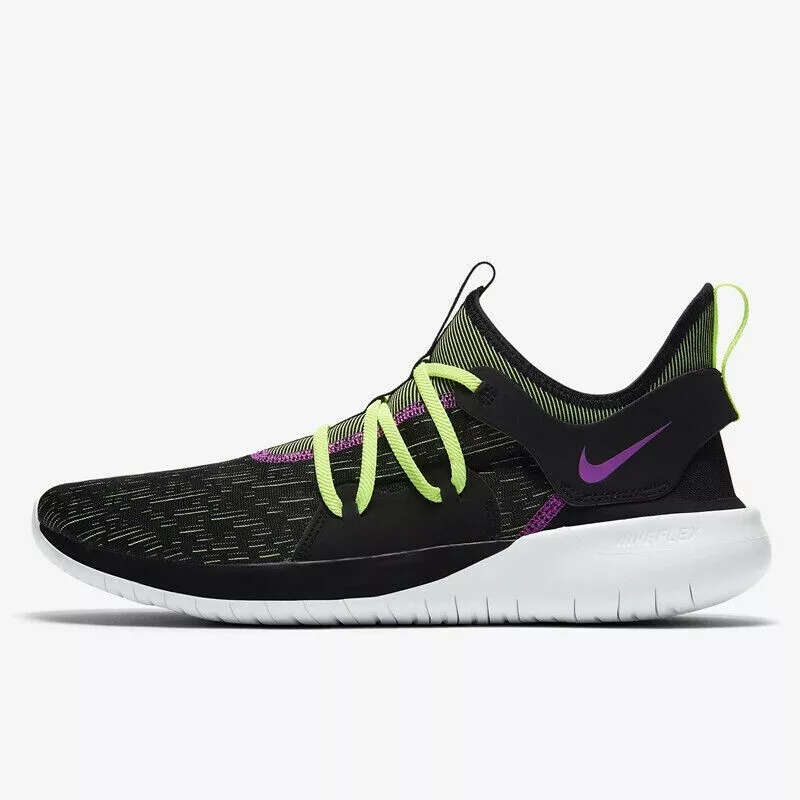 Men&#039;s Nike Flex 3 Running Shoes, AQ7484 Size 10 Black/Volt/Violet