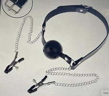  Ball Gag Silicone Mouth Gag Lips with Adjustable Neck Straps Man Woman Couples