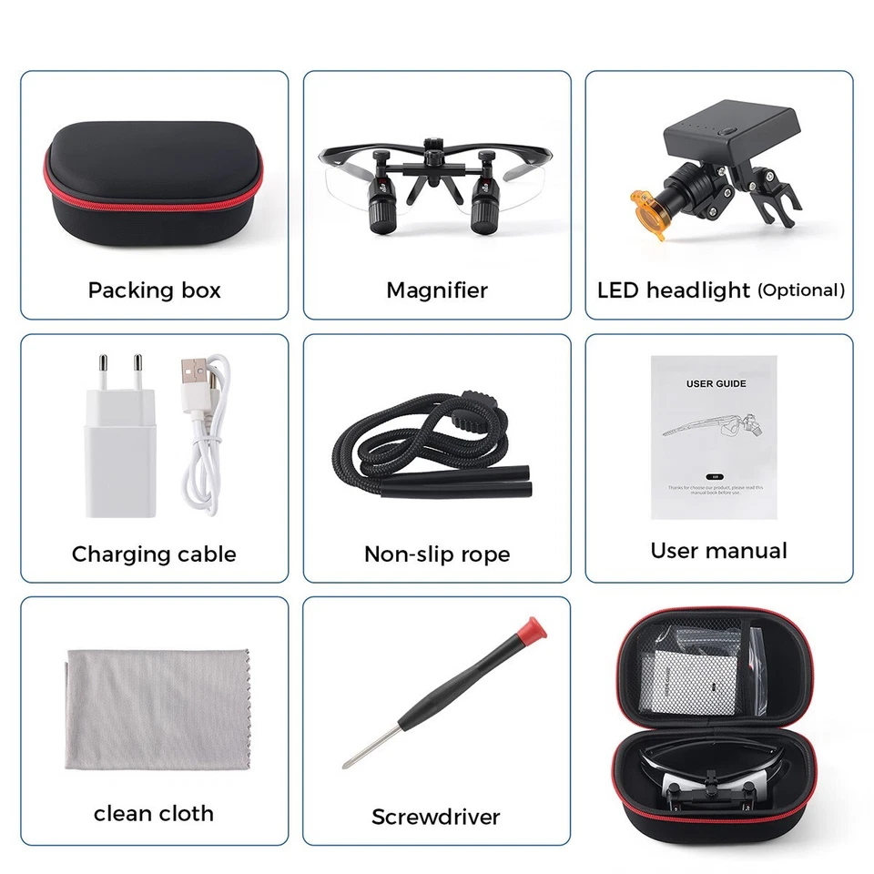 Lupas binoculares ergo quirúrgicas dentales 3,0X-6,0X/luz principal LED de 5W - Imagen 4 de 4