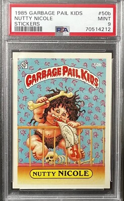 1985 GARBAGE PAIL KIDS #50B NUTTY NICOLE RARE MATTE BACK PSA 9