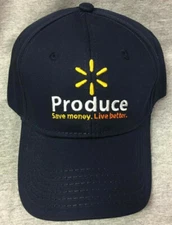 Walmart Associate Navy Blue Produce Embroidered Cap Cotton Adjustable BRAND NEW